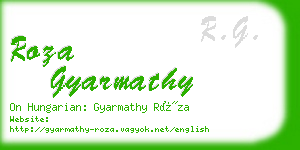 roza gyarmathy business card